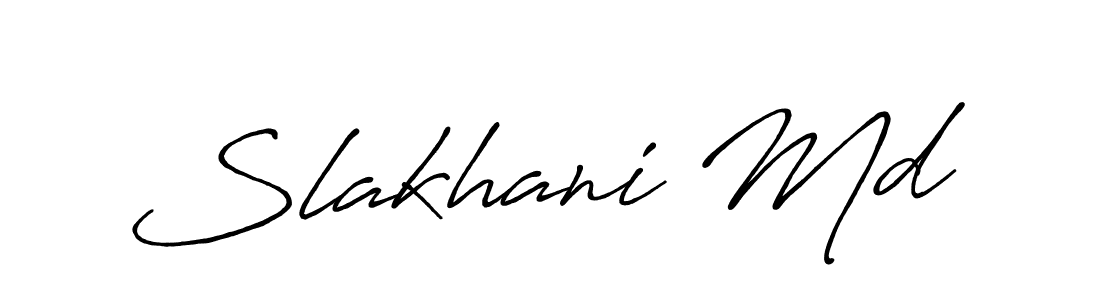 The best way (Antro_Vectra_Bolder) to make a short signature is to pick only two or three words in your name. The name Slakhani Md include a total of six letters. For converting this name. Slakhani Md signature style 7 images and pictures png