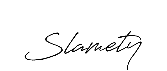Use a signature maker to create a handwritten signature online. With this signature software, you can design (Antro_Vectra_Bolder) your own signature for name Slamety. Slamety signature style 7 images and pictures png