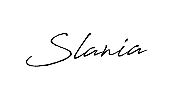 Slania stylish signature style. Best Handwritten Sign (Antro_Vectra_Bolder) for my name. Handwritten Signature Collection Ideas for my name Slania. Slania signature style 7 images and pictures png