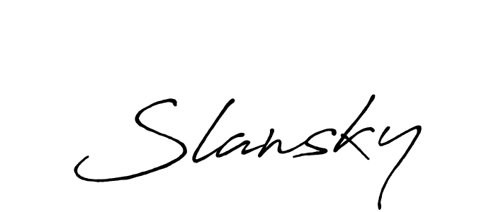 You should practise on your own different ways (Antro_Vectra_Bolder) to write your name (Slansky) in signature. don't let someone else do it for you. Slansky signature style 7 images and pictures png