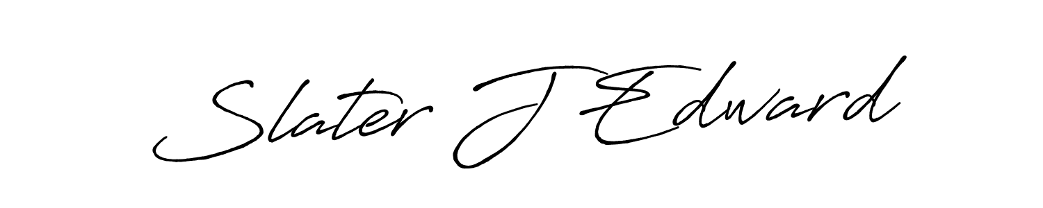 How to make Slater J Edward name signature. Use Antro_Vectra_Bolder style for creating short signs online. This is the latest handwritten sign. Slater J Edward signature style 7 images and pictures png