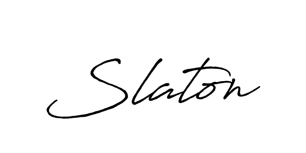 Use a signature maker to create a handwritten signature online. With this signature software, you can design (Antro_Vectra_Bolder) your own signature for name Slaton. Slaton signature style 7 images and pictures png