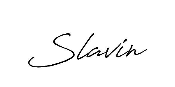 Use a signature maker to create a handwritten signature online. With this signature software, you can design (Antro_Vectra_Bolder) your own signature for name Slavin. Slavin signature style 7 images and pictures png
