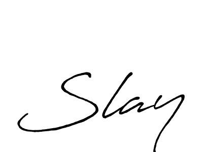 How to make Slay signature? Antro_Vectra_Bolder is a professional autograph style. Create handwritten signature for Slay name. Slay signature style 7 images and pictures png