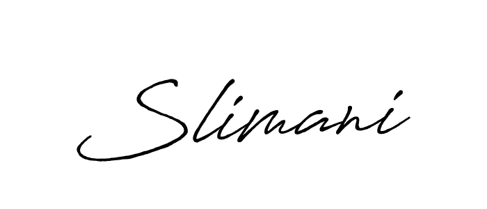 You should practise on your own different ways (Antro_Vectra_Bolder) to write your name (Slimani) in signature. don't let someone else do it for you. Slimani signature style 7 images and pictures png