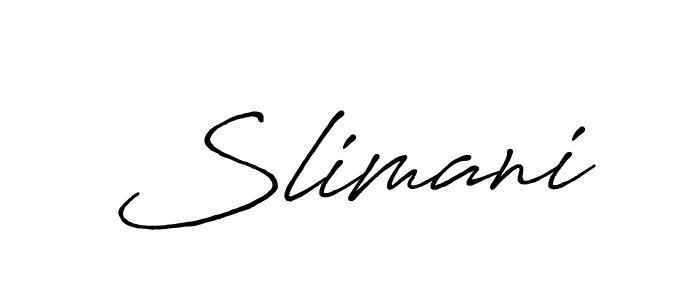 You should practise on your own different ways (Antro_Vectra_Bolder) to write your name (Slimani) in signature. don't let someone else do it for you. Slimani signature style 7 images and pictures png