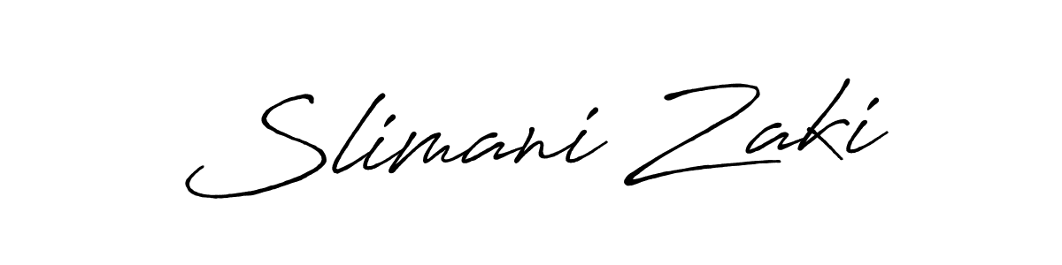 Make a beautiful signature design for name Slimani Zaki. With this signature (Antro_Vectra_Bolder) style, you can create a handwritten signature for free. Slimani Zaki signature style 7 images and pictures png