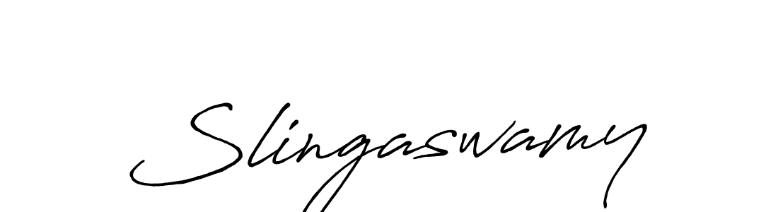 Make a beautiful signature design for name Slingaswamy. With this signature (Antro_Vectra_Bolder) style, you can create a handwritten signature for free. Slingaswamy signature style 7 images and pictures png