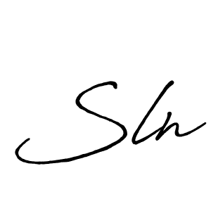 Use a signature maker to create a handwritten signature online. With this signature software, you can design (Antro_Vectra_Bolder) your own signature for name Sln. Sln signature style 7 images and pictures png