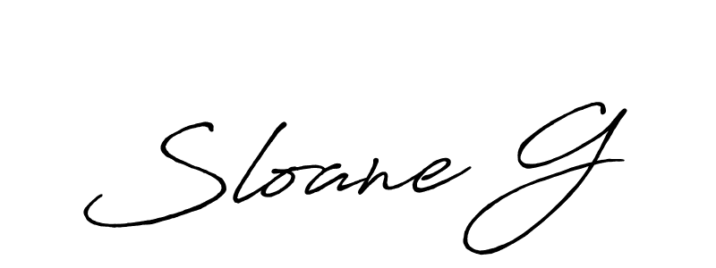 Create a beautiful signature design for name Sloane G. With this signature (Antro_Vectra_Bolder) fonts, you can make a handwritten signature for free. Sloane G signature style 7 images and pictures png