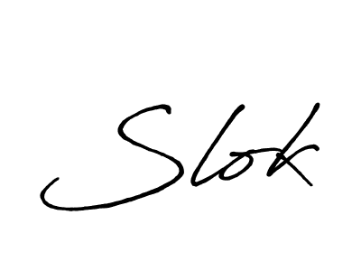 Slok stylish signature style. Best Handwritten Sign (Antro_Vectra_Bolder) for my name. Handwritten Signature Collection Ideas for my name Slok. Slok signature style 7 images and pictures png