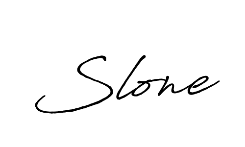 You should practise on your own different ways (Antro_Vectra_Bolder) to write your name (Slone) in signature. don't let someone else do it for you. Slone signature style 7 images and pictures png