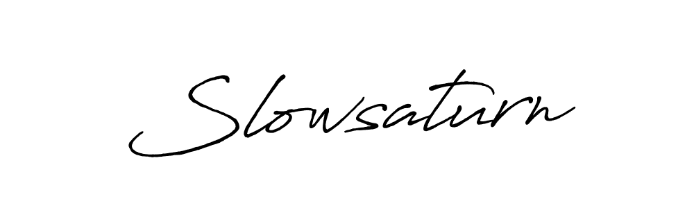 Make a beautiful signature design for name Slowsaturn. With this signature (Antro_Vectra_Bolder) style, you can create a handwritten signature for free. Slowsaturn signature style 7 images and pictures png