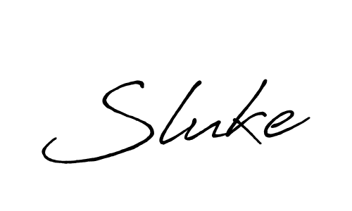 Create a beautiful signature design for name Sluke. With this signature (Antro_Vectra_Bolder) fonts, you can make a handwritten signature for free. Sluke signature style 7 images and pictures png