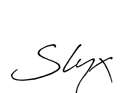 Slyx stylish signature style. Best Handwritten Sign (Antro_Vectra_Bolder) for my name. Handwritten Signature Collection Ideas for my name Slyx. Slyx signature style 7 images and pictures png