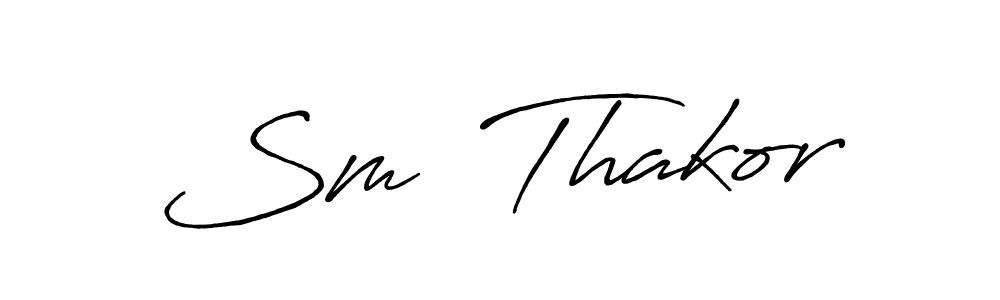 The best way (Antro_Vectra_Bolder) to make a short signature is to pick only two or three words in your name. The name Sm  Thakor include a total of six letters. For converting this name. Sm  Thakor signature style 7 images and pictures png