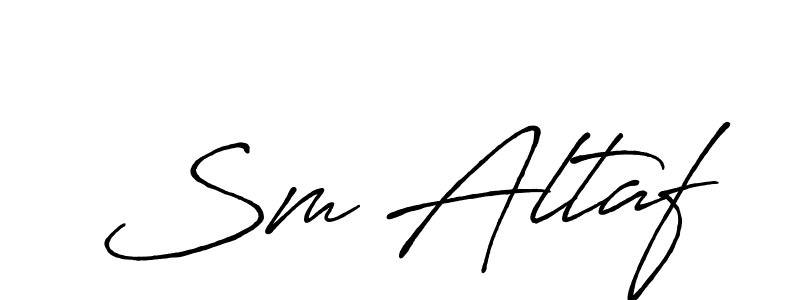 Also You can easily find your signature by using the search form. We will create Sm Altaf name handwritten signature images for you free of cost using Antro_Vectra_Bolder sign style. Sm Altaf signature style 7 images and pictures png