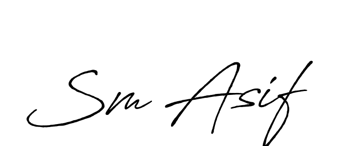 How to make Sm Asif name signature. Use Antro_Vectra_Bolder style for creating short signs online. This is the latest handwritten sign. Sm Asif signature style 7 images and pictures png