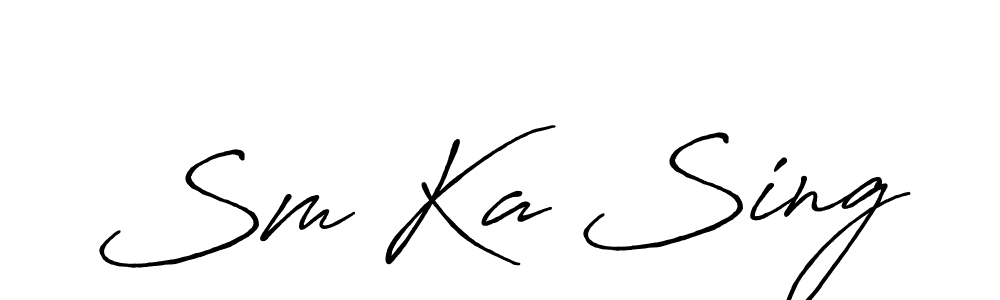 Use a signature maker to create a handwritten signature online. With this signature software, you can design (Antro_Vectra_Bolder) your own signature for name Sm Ka Sing. Sm Ka Sing signature style 7 images and pictures png