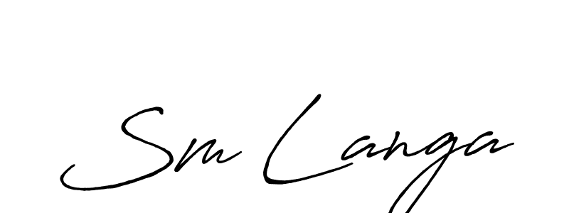 Create a beautiful signature design for name Sm Langa. With this signature (Antro_Vectra_Bolder) fonts, you can make a handwritten signature for free. Sm Langa signature style 7 images and pictures png