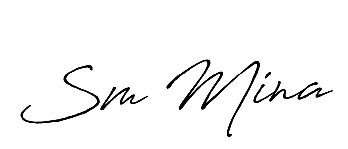 Design your own signature with our free online signature maker. With this signature software, you can create a handwritten (Antro_Vectra_Bolder) signature for name Sm Mina. Sm Mina signature style 7 images and pictures png