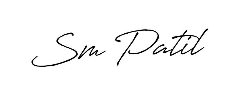 Design your own signature with our free online signature maker. With this signature software, you can create a handwritten (Antro_Vectra_Bolder) signature for name Sm Patil. Sm Patil signature style 7 images and pictures png