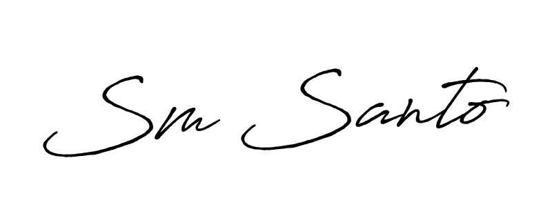 Sm Santo stylish signature style. Best Handwritten Sign (Antro_Vectra_Bolder) for my name. Handwritten Signature Collection Ideas for my name Sm Santo. Sm Santo signature style 7 images and pictures png
