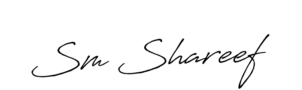 How to make Sm Shareef name signature. Use Antro_Vectra_Bolder style for creating short signs online. This is the latest handwritten sign. Sm Shareef signature style 7 images and pictures png