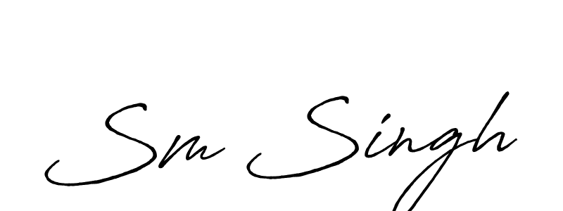 Sm Singh stylish signature style. Best Handwritten Sign (Antro_Vectra_Bolder) for my name. Handwritten Signature Collection Ideas for my name Sm Singh. Sm Singh signature style 7 images and pictures png