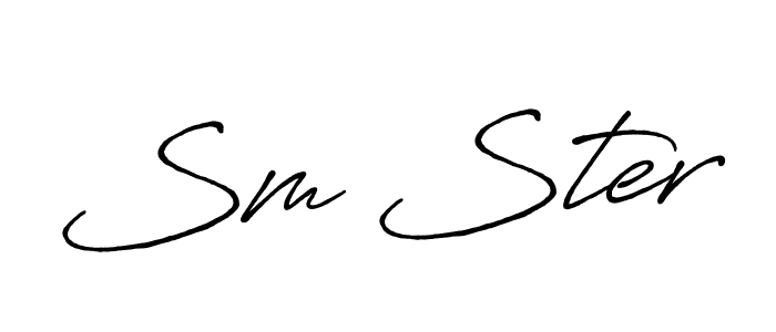 Also You can easily find your signature by using the search form. We will create Sm Ster name handwritten signature images for you free of cost using Antro_Vectra_Bolder sign style. Sm Ster signature style 7 images and pictures png