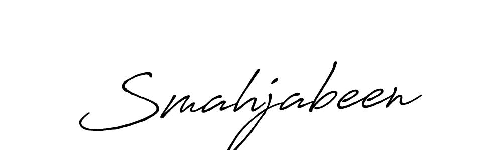How to make Smahjabeen name signature. Use Antro_Vectra_Bolder style for creating short signs online. This is the latest handwritten sign. Smahjabeen signature style 7 images and pictures png
