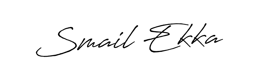 Make a beautiful signature design for name Smail Ekka. With this signature (Antro_Vectra_Bolder) style, you can create a handwritten signature for free. Smail Ekka signature style 7 images and pictures png