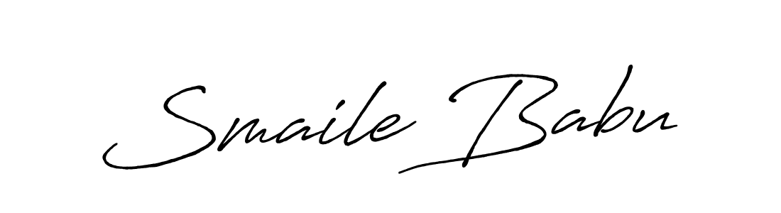 Design your own signature with our free online signature maker. With this signature software, you can create a handwritten (Antro_Vectra_Bolder) signature for name Smaile Babu. Smaile Babu signature style 7 images and pictures png
