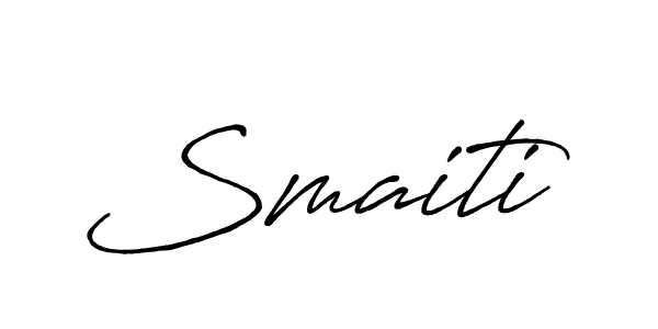 Use a signature maker to create a handwritten signature online. With this signature software, you can design (Antro_Vectra_Bolder) your own signature for name Smaiti. Smaiti signature style 7 images and pictures png