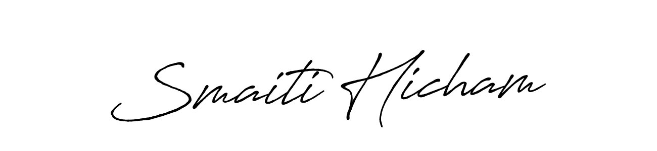 Also You can easily find your signature by using the search form. We will create Smaiti Hicham name handwritten signature images for you free of cost using Antro_Vectra_Bolder sign style. Smaiti Hicham signature style 7 images and pictures png
