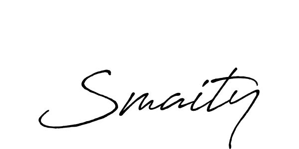 Make a beautiful signature design for name Smaity. With this signature (Antro_Vectra_Bolder) style, you can create a handwritten signature for free. Smaity signature style 7 images and pictures png