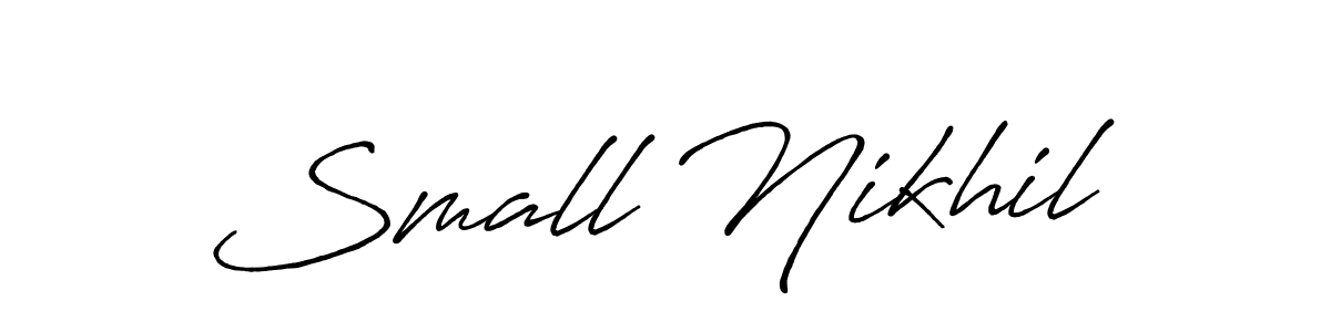 Also You can easily find your signature by using the search form. We will create Small Nikhil name handwritten signature images for you free of cost using Antro_Vectra_Bolder sign style. Small Nikhil signature style 7 images and pictures png