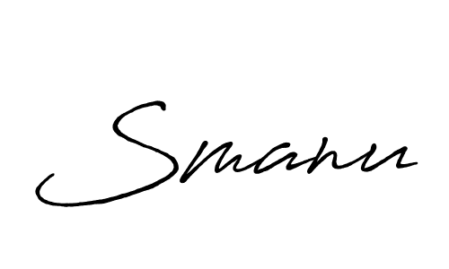 Make a beautiful signature design for name Smanu. Use this online signature maker to create a handwritten signature for free. Smanu signature style 7 images and pictures png