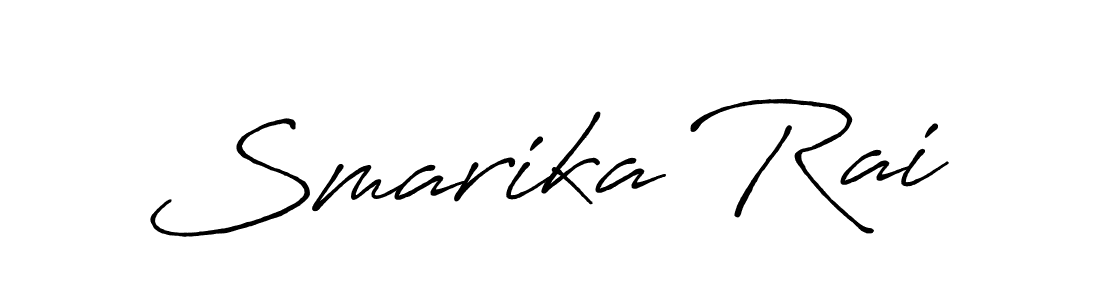 Make a beautiful signature design for name Smarika Rai. With this signature (Antro_Vectra_Bolder) style, you can create a handwritten signature for free. Smarika Rai signature style 7 images and pictures png