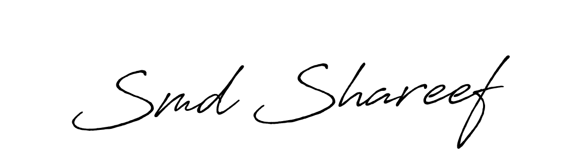 How to make Smd Shareef name signature. Use Antro_Vectra_Bolder style for creating short signs online. This is the latest handwritten sign. Smd Shareef signature style 7 images and pictures png