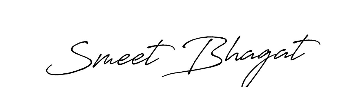 Use a signature maker to create a handwritten signature online. With this signature software, you can design (Antro_Vectra_Bolder) your own signature for name Smeet Bhagat. Smeet Bhagat signature style 7 images and pictures png