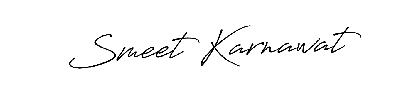 Use a signature maker to create a handwritten signature online. With this signature software, you can design (Antro_Vectra_Bolder) your own signature for name Smeet Karnawat. Smeet Karnawat signature style 7 images and pictures png