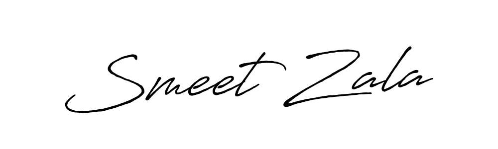 You should practise on your own different ways (Antro_Vectra_Bolder) to write your name (Smeet Zala) in signature. don't let someone else do it for you. Smeet Zala signature style 7 images and pictures png