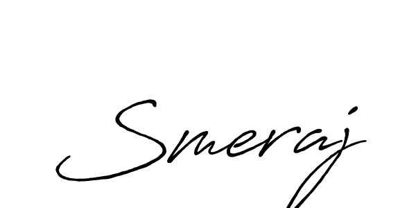 Similarly Antro_Vectra_Bolder is the best handwritten signature design. Signature creator online .You can use it as an online autograph creator for name Smeraj. Smeraj signature style 7 images and pictures png