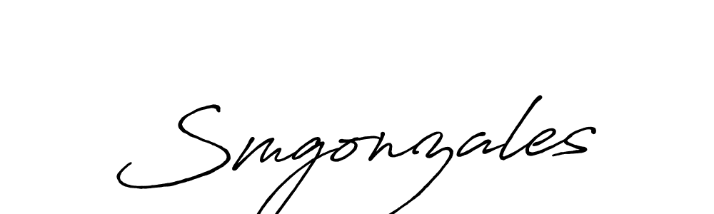 Make a beautiful signature design for name Smgonzales. With this signature (Antro_Vectra_Bolder) style, you can create a handwritten signature for free. Smgonzales signature style 7 images and pictures png