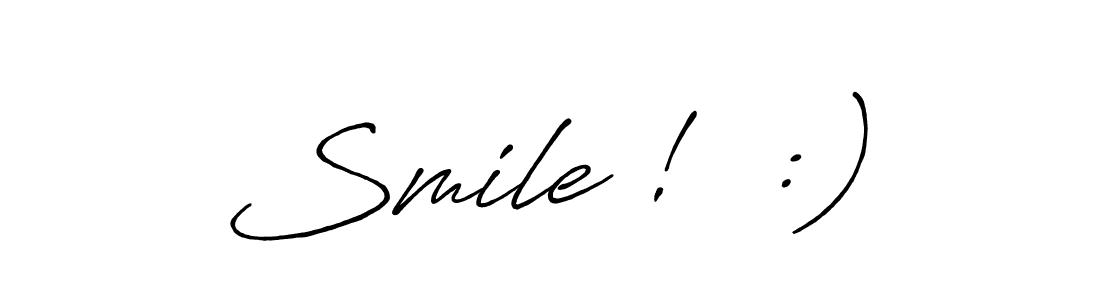 Create a beautiful signature design for name Smile !  :). With this signature (Antro_Vectra_Bolder) fonts, you can make a handwritten signature for free. Smile !  :) signature style 7 images and pictures png