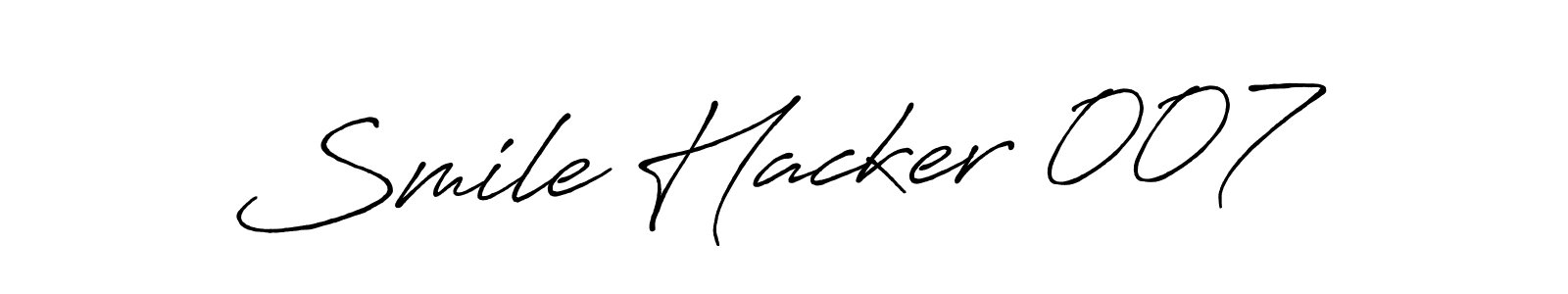 Similarly Antro_Vectra_Bolder is the best handwritten signature design. Signature creator online .You can use it as an online autograph creator for name Smile Hacker 007. Smile Hacker 007 signature style 7 images and pictures png