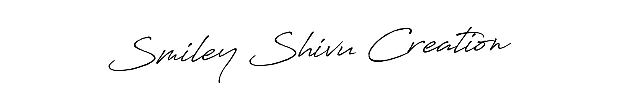 The best way (Antro_Vectra_Bolder) to make a short signature is to pick only two or three words in your name. The name Smiley Shivu Creation include a total of six letters. For converting this name. Smiley Shivu Creation signature style 7 images and pictures png