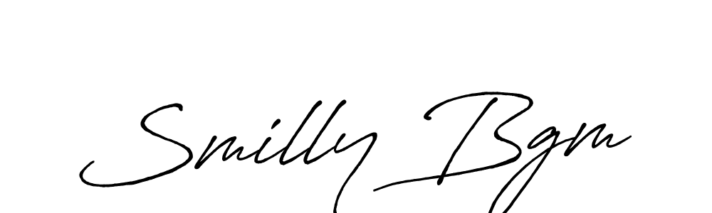 Similarly Antro_Vectra_Bolder is the best handwritten signature design. Signature creator online .You can use it as an online autograph creator for name Smilly Bgm. Smilly Bgm signature style 7 images and pictures png