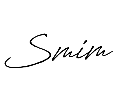 Use a signature maker to create a handwritten signature online. With this signature software, you can design (Antro_Vectra_Bolder) your own signature for name Smim. Smim signature style 7 images and pictures png